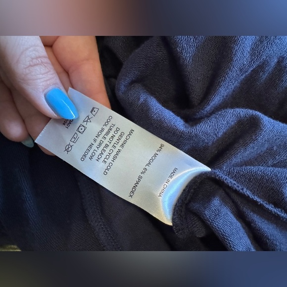 Quince French Terry Modal Jumpsuit Size Large Navy Blue Tie Front EUC - Picture 9 of 10